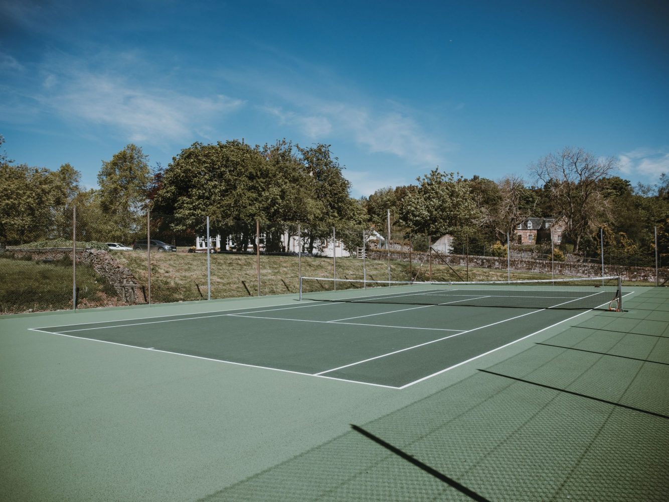 group accommodation with tennis court Scotland